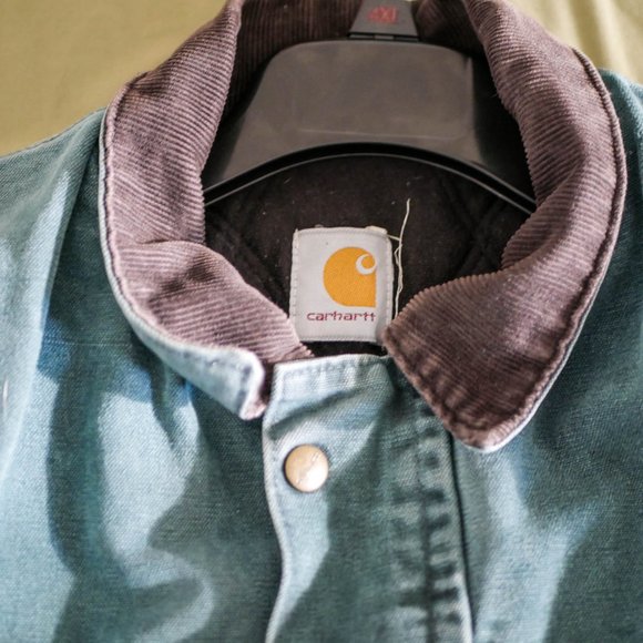 Vintage Emerald Green Carhartt Chore Coat AMAZING LOOKING - Picture 5 of 13